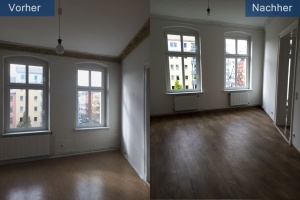 Wohnungssanierung Zimmer vorher nachher